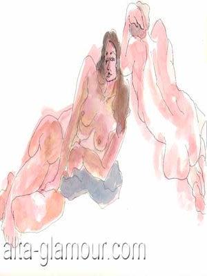 ORIGINAL ART - NUDE WATERCOLOR STUDIES Image #5