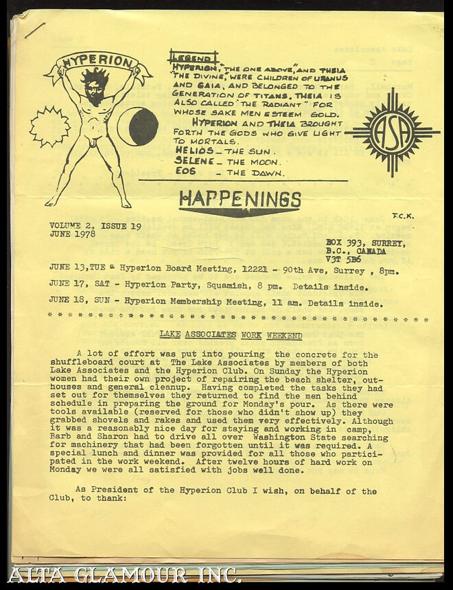 Item #100776 THE HYPERION CLUB - Hyperion Happenings