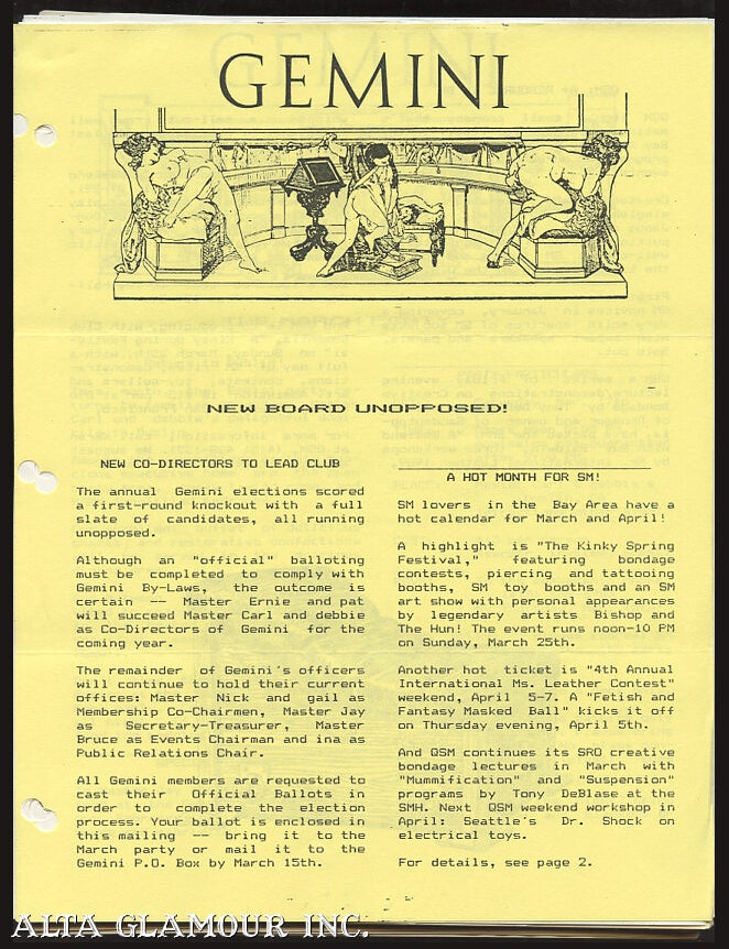Item #101944 THE SOCIETY OF GEMINI - Newsletters and Ephemera