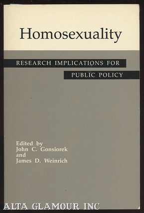 Item #103920 HOMOSEXUALITY: Research Implications For Public Policy. John C. Gonsiorek, James D....