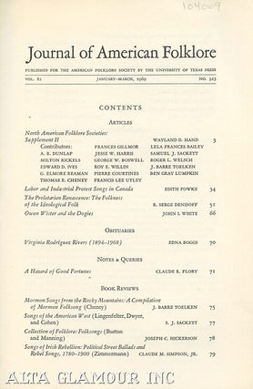 Item #104009 JOURNAL OF AMERICAN FOLKLORE