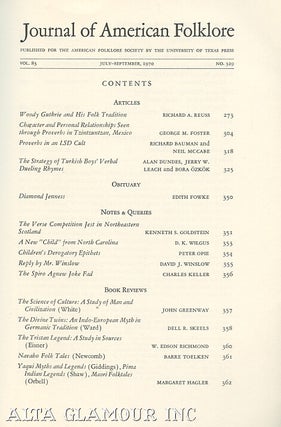 Item #104010 JOURNAL OF AMERICAN FOLKLORE