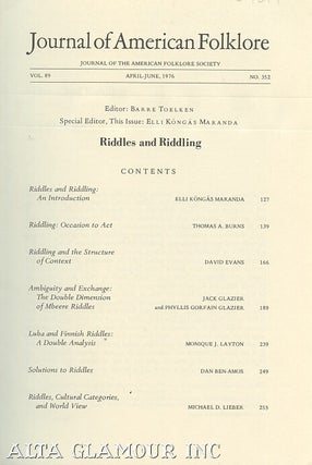 Item #104014 JOURNAL OF AMERICAN FOLKLORE