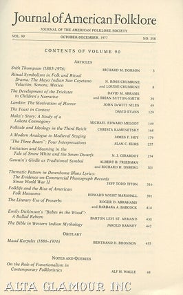Item #104016 JOURNAL OF AMERICAN FOLKLORE