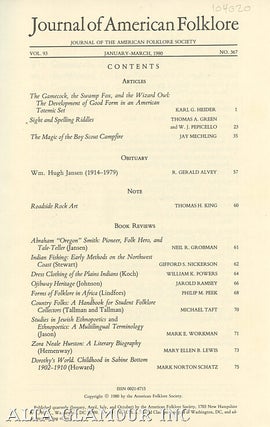 Item #104020 JOURNAL OF AMERICAN FOLKLORE