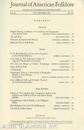 Item #104021 JOURNAL OF AMERICAN FOLKLORE