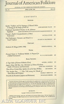 Item #104024 JOURNAL OF AMERICAN FOLKLORE