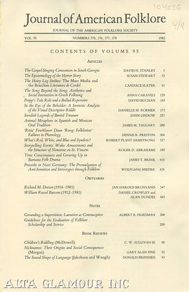 Item #104026 JOURNAL OF AMERICAN FOLKLORE