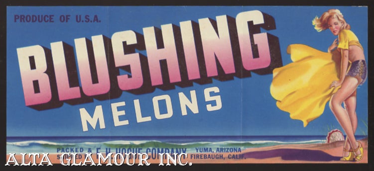 Item #105071 ORIGINAL FRUIT CRATE LABEL "Blushing Melons"