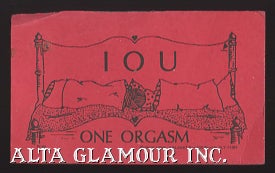Item #105177 NAUGHTY BUSINESS CARD - "IOU, One Orgasm"