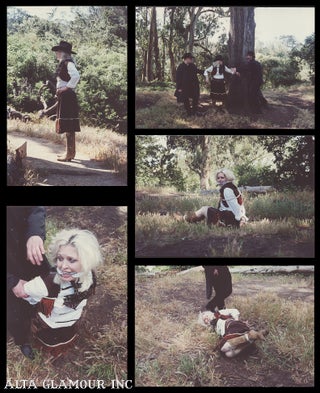 Item #105464 ORIGINAL COLOR PHOTOS - COWGIRL PAIGE IS ATTACKED AND BOUND BY TWO COWBOYS IN THE WOODS