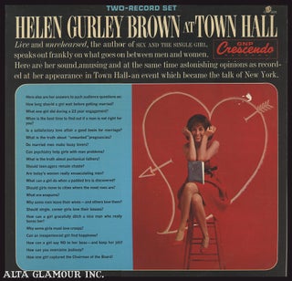 Item #106391 HELEN CURLEY BROWN AT TOWN HALL. Helen Gurley Brown