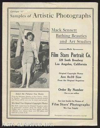 Item #106412 CATALOGUE "A" SAMPLES OF ARTISTIC PHOTOGRAPHS: Mack Sennett Bathing Beauties And Art...