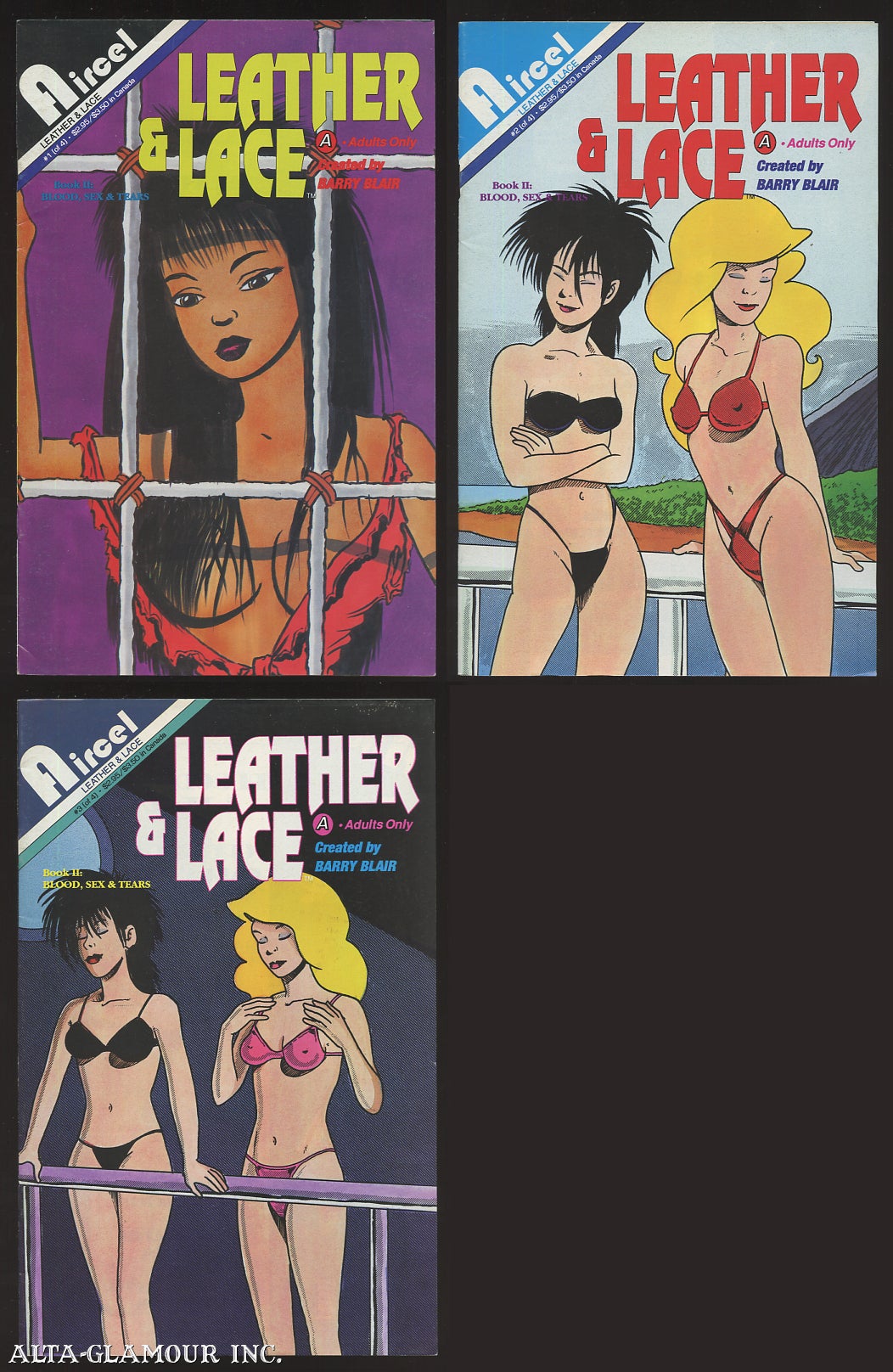 LEATHER & LACE Book II: Blood Sex & Tears. Nos. 01-03 A Set by Barry Blair  on Alta Glamour