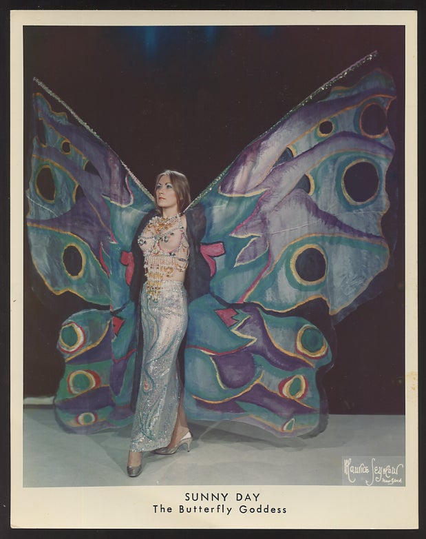 Item #43065 PRESS PHOTOGRAPH -- SUNNY DAY, THE BUTTERFLY GODDESS. Photographic Nudes.