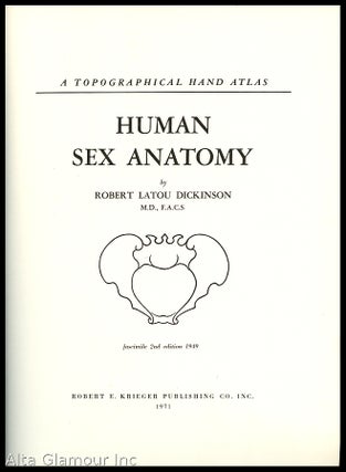 Item #45727 HUMAN SEX ANATOMY; A Topographical Hand Atlas. M. D. Dickinson, Robert Latou