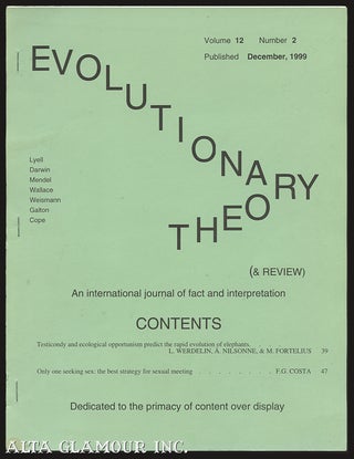 Item #46400 EVOLUTIONARY THEORY; An International Journal of Fact and Interpretation. L....