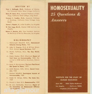 Item #48771 HOMOSEXUALITY: 25 Questions and Answers. Vern L. Bullough PhD, MA Barry M. Dank,...
