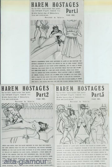 Item #52437 HAREM HOSTAGES - PHOTOGRAPHIC BONDAGE ART SET; The Terrible Experiences that Befell Two Teenaged Virgins Trapped in a Middle Eastern Den of Debauchery, Vice and Lesbianism - Narrated by Valerie