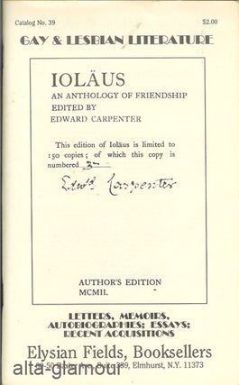 Item #57756 ELYSIAN FIELDS, BOOKSELLERS - CATALOGUE; Gay & Lesbian Literature. Catalogue