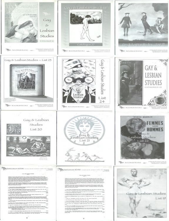 Item #57769 BOLERIUM BOOKS - BOOKSELLER CATALOGUE; Gay & Lesbian Studies. Catalogue.