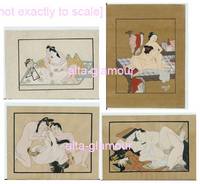 Item #5828 A GROUP OF FOUR JAPANESE EROTIC SILKSCREEN IMAGES. Graphics: Explicit