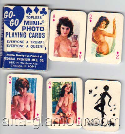Item #59752 GO-GO TOPLESS MINI-PHOTO PLAYING CARDS; Everyone a Trump! Everyone a Queen! Playing Cards.