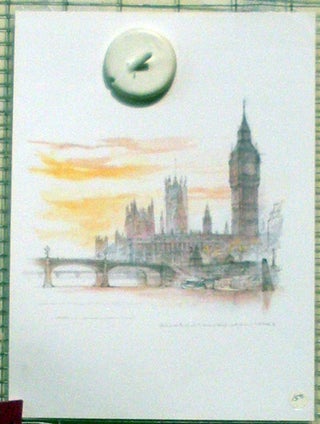 Item #61006 WESTMINSTER BRIDGE AND THE HOUSES OF PARLIAMENT, LONDON. Mads Stage