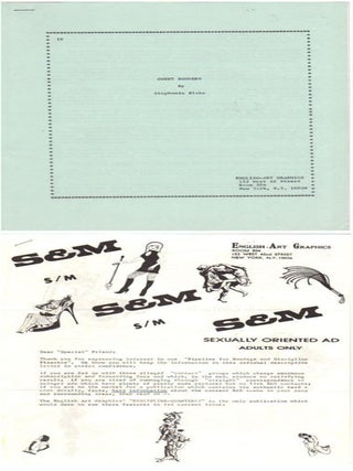 Item #62899 A COLLECTION OF EROTIC FICTION FROM ENGLISH-ART GRAPHICS [Sweet Buggery; Rape Artist;...