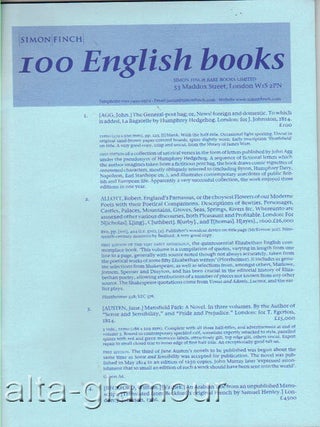 Item #63814 100 ENGLISH BOOKS. Simon Finch