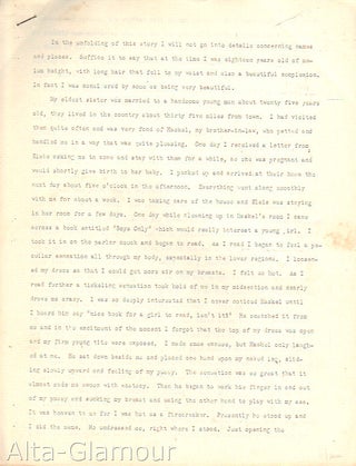 Item #67068 UNTITLED EROTIC TYPESCRIPT ["To the unfolding of this story I will nt go into details...