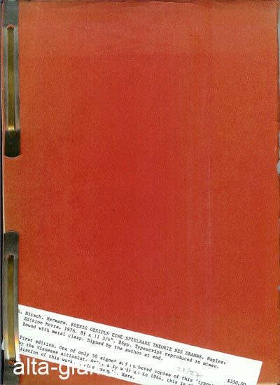 Item #7504 KOENIG OEDIPUS EINE SPIELBARE THEORIE DES DRAMAS. Hermann Nitsch.