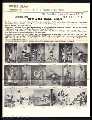 Item #76805 IRVING KLAW BULLETIN #33; Featuring the Largest Variety of Popular Model Photos....