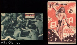 Item #80307 TWO VINTAGE CINEMA PROGRAM ADVERTISMENT CARDS FOR THE SHOWING OF NUDIST RELATED FILMS...