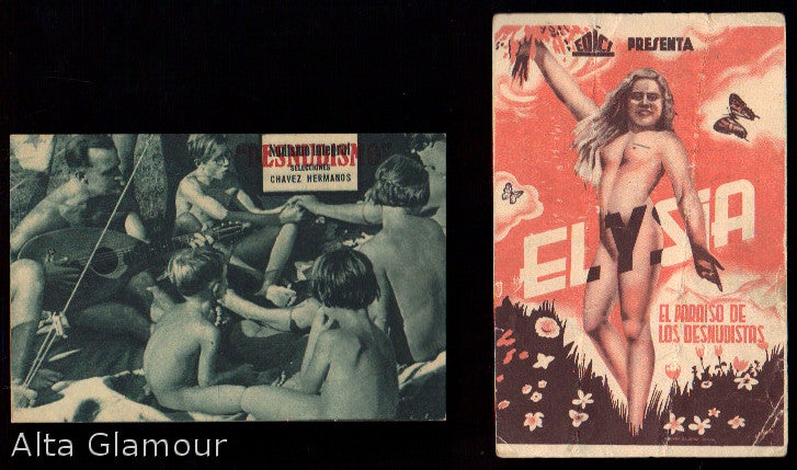 Item #80307 TWO VINTAGE CINEMA PROGRAM ADVERTISMENT CARDS FOR THE SHOWING OF NUDIST RELATED FILMS FROM THE 1930's