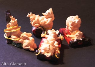 Item #82706 NAUGHTY NOVELTY - Group Of Four Polymer Clay Mating Pigs