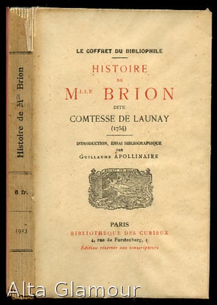 Item #83394 HISTOIRE DE Mlle BRION, dite Comtesse de Launay... Introduction, essai...