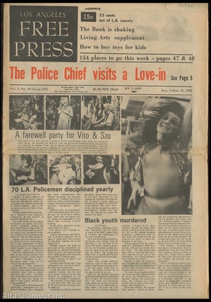 Item #85585 LOS ANGELES FREE PRESS; Police Chief Visits A Love-In [Headline]. Arthur Kunkin