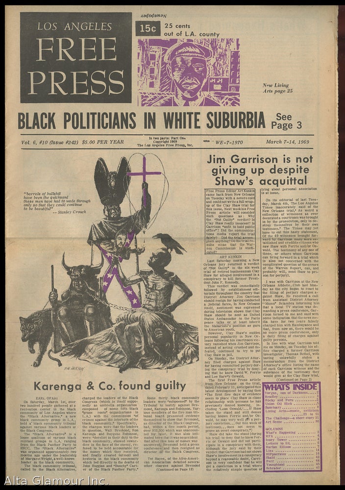 Item #85594 LOS ANGELES FREE PRESS; Black Politicians In White Suburbia [Headline]. Arthur Kunkin.