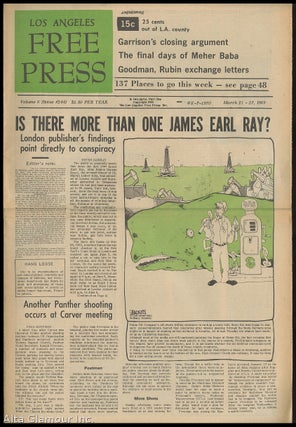 Item #85596 LOS ANGELES FREE PRESS; Is There More Than One James Earl Ray? [Headline]. Arthur Kunkin