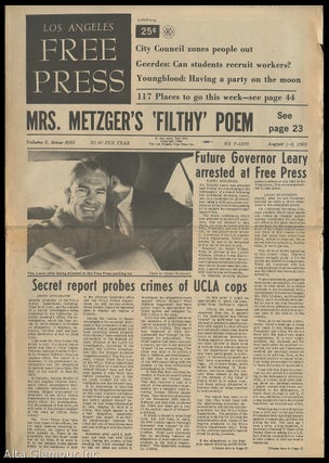 Item #85600 LOS ANGELES FREE PRESS; Mrs. Metzger's 'Filthy' Poem [Headline]. Arthur Kunkin