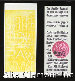 Item #89463 THE SUBTLE JOURNAL OF RAW COINAGE (two issues). Geof Huth