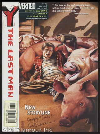 Item #91356 Y: THE LAST MAN (Signed by Pia Guerra). Brian K. Vaughan, Pia Guerra, writen by, artwork