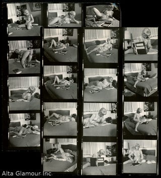 Item #91917 BLONDE ON BED WITH BOOKS -- PROOF SHEETS