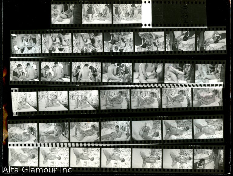 Item #91949 THREESOME PLUS WOMAN WITH VIBRATOR -- CONTACT SHEET