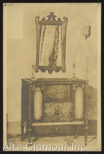 Item #93893 ORIGINAL VINTAGE PHOTO OF AN EARLY RADIO CABINET