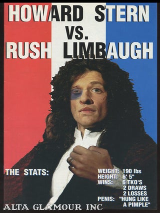 Item #95343 HOWARD STERN VS. RUSH LIMBAUGH. Hart D. Fisher, Nelson Danielson, writer, art