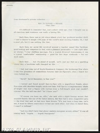 Item #96118 HOW TO MANAGE A MENAGE; Part One. Bluebeard